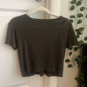 Primark Sage Green Cropped Tee